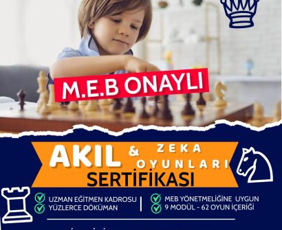 M.E.B. Onaylı Akıl-Zeka Oyunları Sertifikası